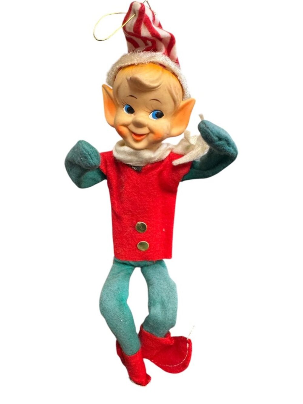 Vintage Japan Made Knee Hugger Elf Christmas Ornament Collectible